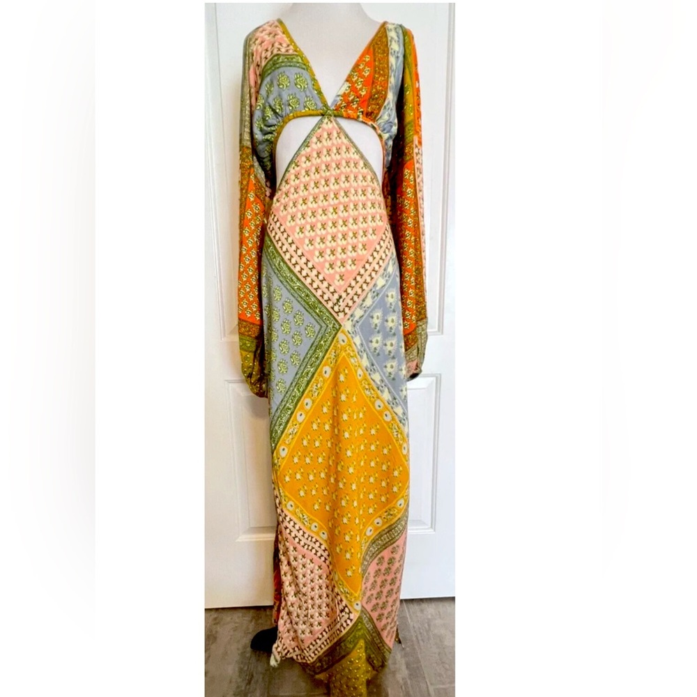 Jen’s Private Booty beautiful patchwork maxi dress with sexy cutout accents